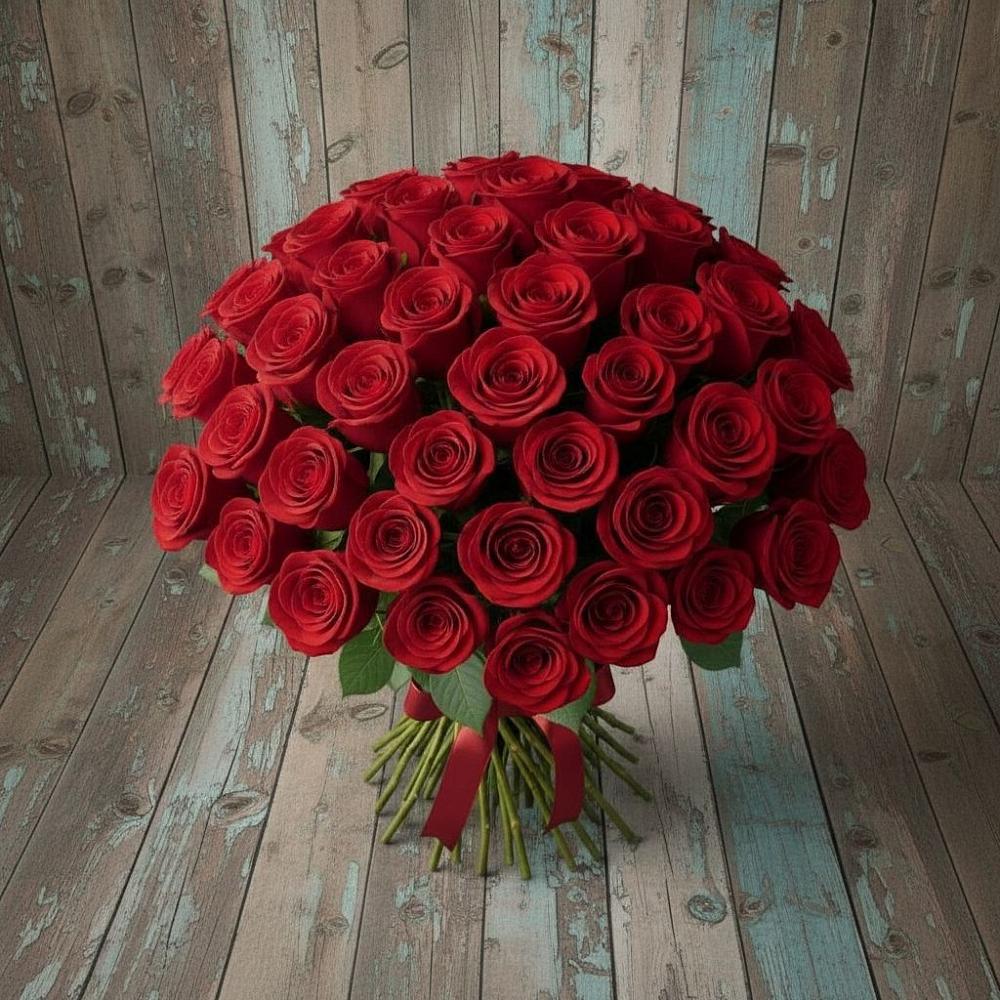 Букет 55 Красных роз Фридом в Саргатском