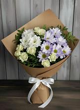 Букет цветов из:  Хризантемы и Розы в Саргатском