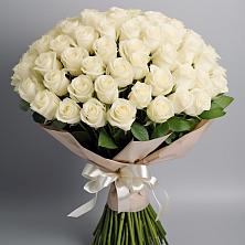 Букет 101 беля роза Белоснежка в Саргатском