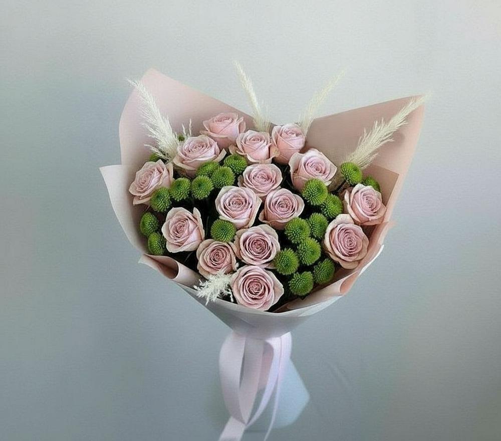 Букет цветов из: Розы и Хризантемы в Саргатском