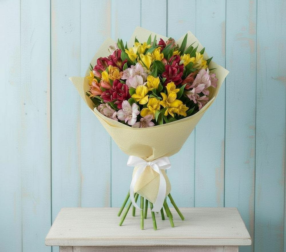 Букет цветов из: Альстромерии в Саргатском