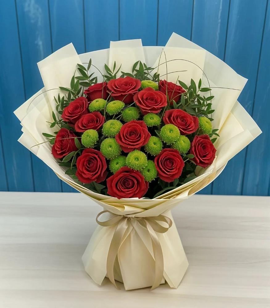 Букет цветов из: Розы и Хризантемы в Саргатском